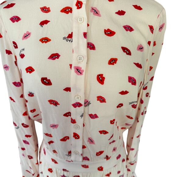 Zadig & Voltaire Refla Lip Print Crepe‎ Mini Dress Size Medium - Picture 5 of 9